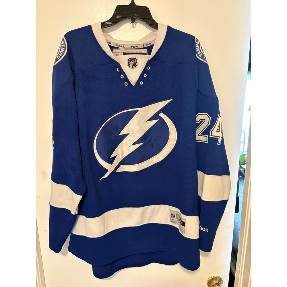 Reebok Tampa Bay Lightning Ryan Callahan 24 NHL Jersey Mens XL Blue White